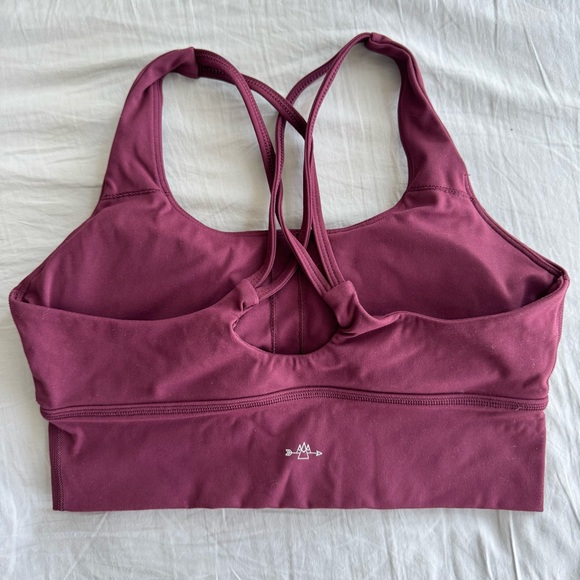 EUC Bare Activewear Racerback Sports Bra - Burgundy - Size 8 - Picture 2 of 5